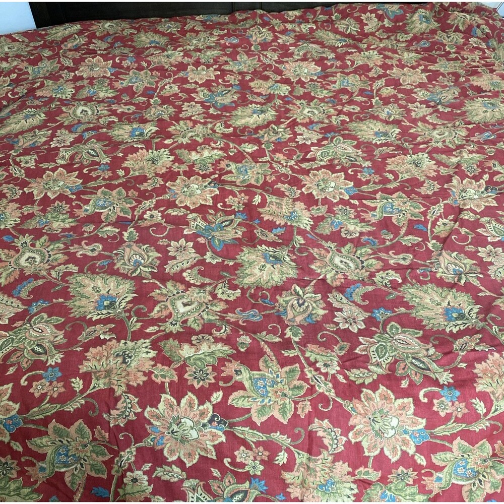 Chaps Ralph Lauren Annabelle Queen Comforter Brick Red Jacobean Floral Pattern